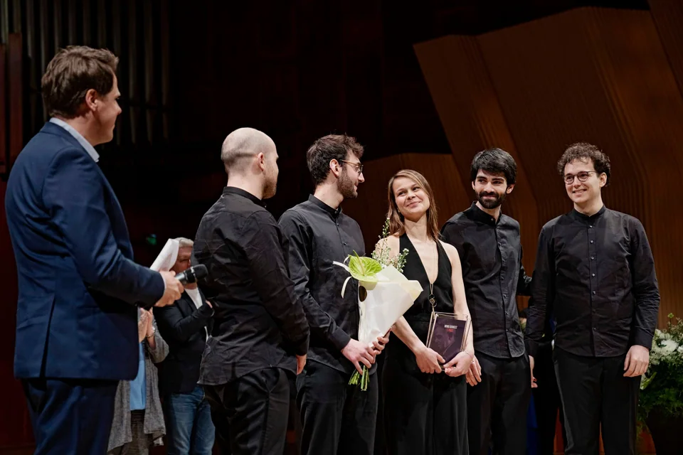 Ensemble Astera receiving First Prize at the Carl Nielsen International Chamber Music Competition 2023